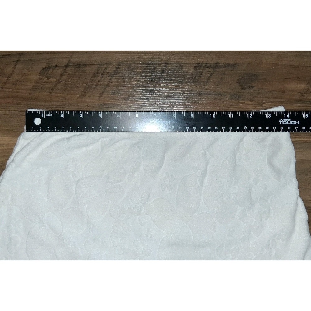 Forever 21 White Floral Terry Cloth Mini Skirt Women Large Elastic Waist Casual - Picture 3 of 5